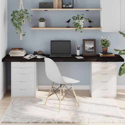 Vidaxl Dessus De Table Marron Foncé Bois Chêne Massif Traité