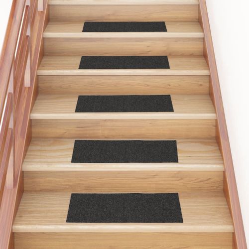 Vidaxl Tapis D'escalier Autocollants Rectangulaire 15 Pcs 60x25 Cm