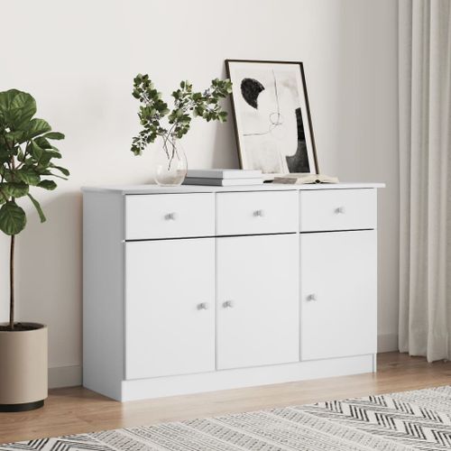 Vidaxl Buffet Alta Blanc 112x35x73 Cm Bois Massif De Pin