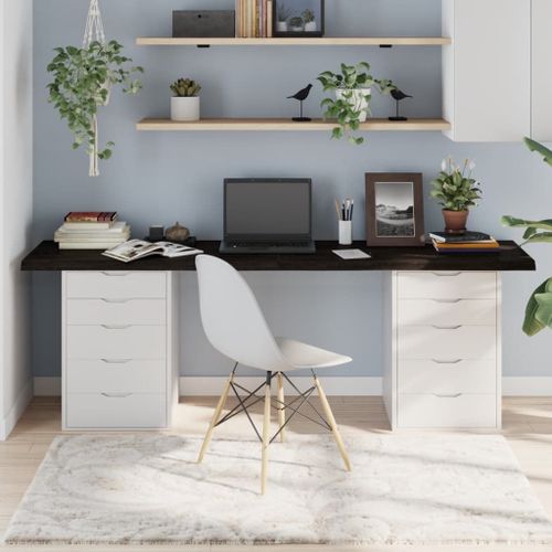 Vidaxl Dessus De Table Marron Foncé Bois Chêne Massif Traité
