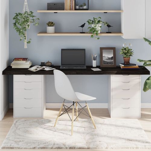 Vidaxl Dessus De Table Marron Foncé Bois Chêne Massif Traité