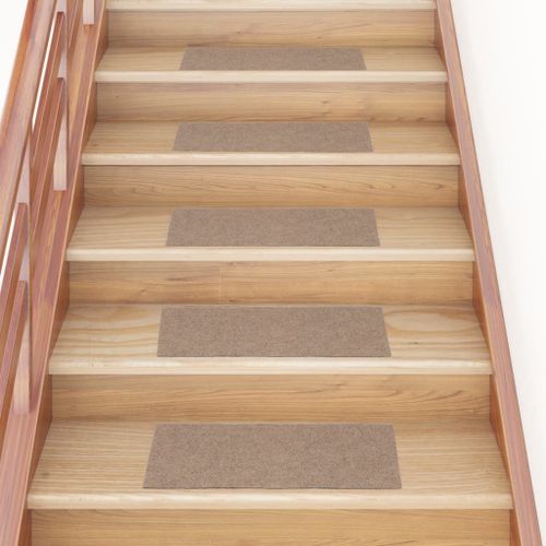 Vidaxl Tapis D'escalier Autocollants Rectangulaire 15 Pcs 60x25 Cm