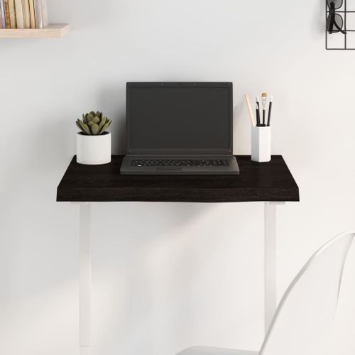 Vidaxl Dessus De Table Marron Foncé Bois Chêne Massif Traité