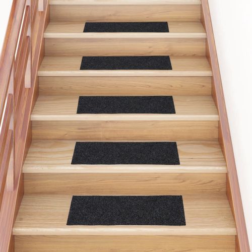 Vidaxl Tapis D'escalier Autocollants Rectangulaire 15 Pcs 60x25cm Gris