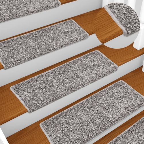 Tapis d'escalier 15 pcs 65x25 cm Gris vidaXL vidaXL