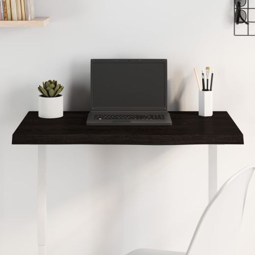 Vidaxl Dessus De Table Marron Foncé Bois Chêne Massif Traité