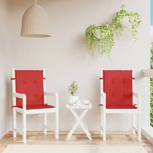 Vidaxl Coussins De Chaise De Jardin 2 Pcs Rouge 100 X 50 X 3 Cm