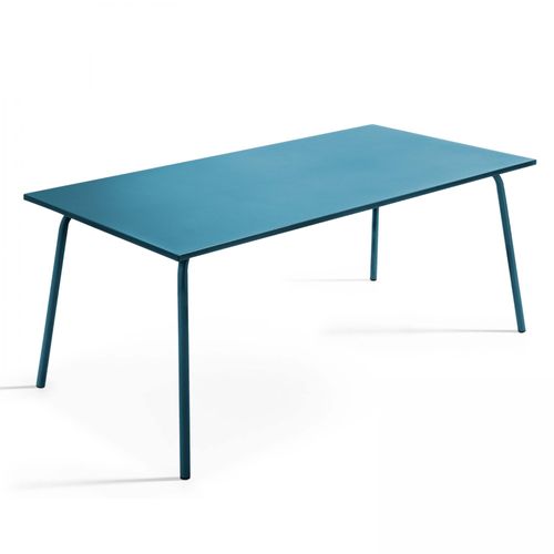 Table De Jardin Et 6 Chaises En Métal Bleu Pacific