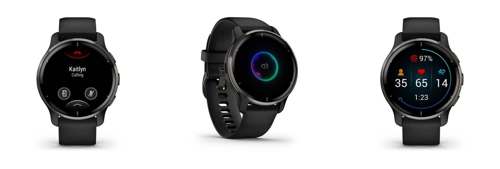 Garmin VENU 2 PLUS Montre sport Gray avec bracelet silicone noir image 1 | Rakuten