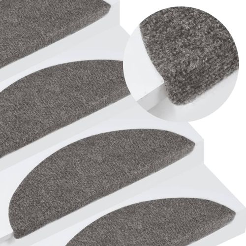 Vidaxl Tapis D'escalier Autocollants 15 Pcs 56x20 Cm Gris