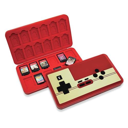 Boite de Rangement pour Cartes de Jeux Nintendo Switch avec 24 Fentes,  Rétro Classique Style de Console (Rouge)