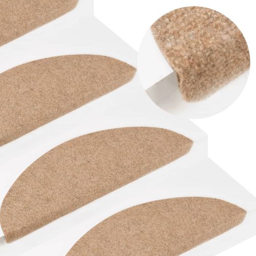 Vidaxl Tapis D'escalier Autocollants 15 Pcs 56x20 Cm Beige