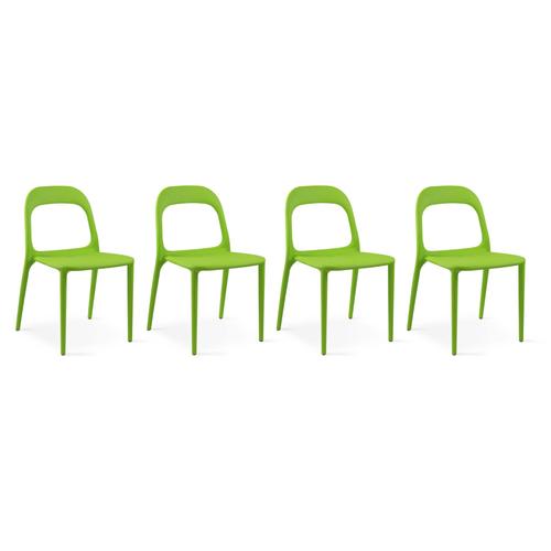 Lot De 4 Chaises En Plastique Vert