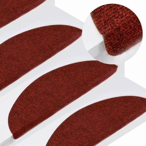 Vidaxl Tapis D'escalier Autocollants 15 Pcs 56x20 Cm Rouge