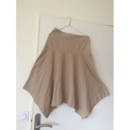 Jupe Trapèze Cache Cache Beige Neuve T 38