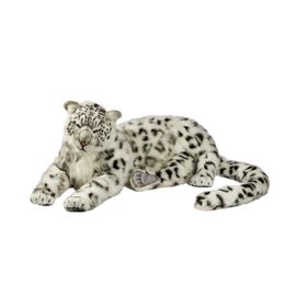 Hansa Peluche Geante Leopard Des Neiges Couché 106cml Jacquard