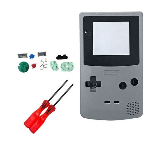 Boîtier De Coque Shell Remplacement Pour Gbc Gameboy W/Objectifs&tournevis Color Gris