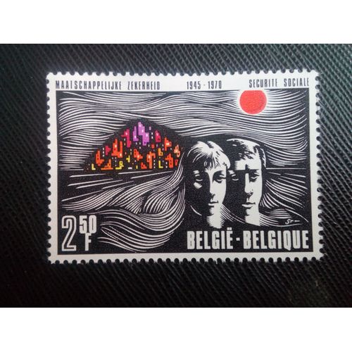 Timbre       Belgique             Yt 1555      Allégorie De La Sécurité Sociale                     1970  ( 030106 )