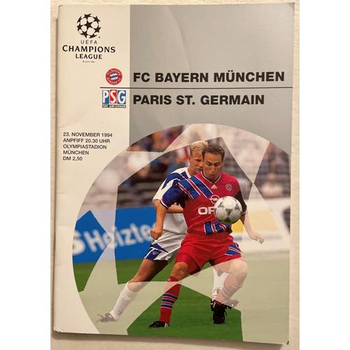 Programme Match Champion's League Bayen Munich Vs Psg 23.11.1994 Olympia Stadion Munich