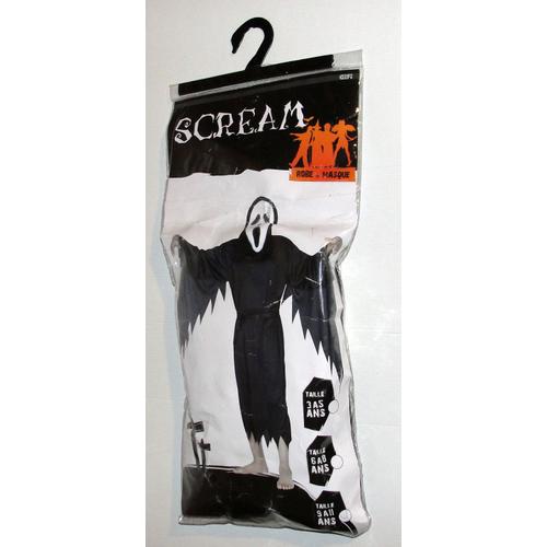 Scream Deguisement Le Fantome Noir Costume Taille 9 A 11 Ans