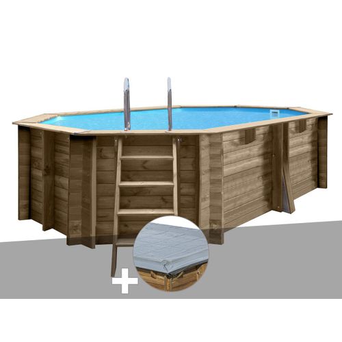 Kit piscine bois Gré Grenade 4,36 x 3,36 x 1,17 m + Bâche hiver
