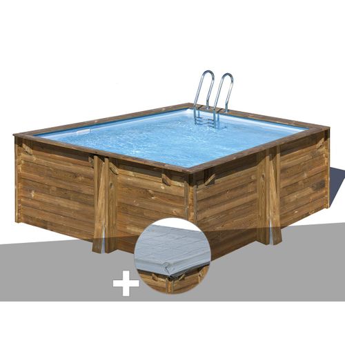 Kit piscine bois Gré Carra 3,05 x 3,05 x 1,19 m + Bâche hiver