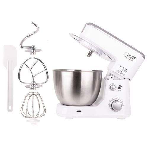 Robot Pâtissier Boulangerie Cuisine Ménager Multifonction Bol 4L, 1000W, Blanc, Adler, AD4216