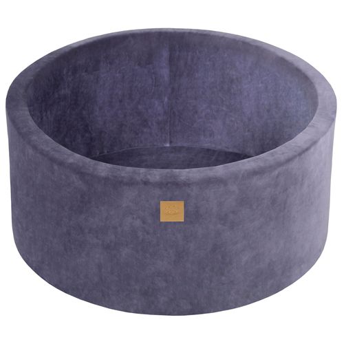 Meowbaby Piscine À Balles Pour Bébé - Rond 90x40cm Piscine A Balle Pour Enfant Sans Balle, Velours, Bleu-Gris