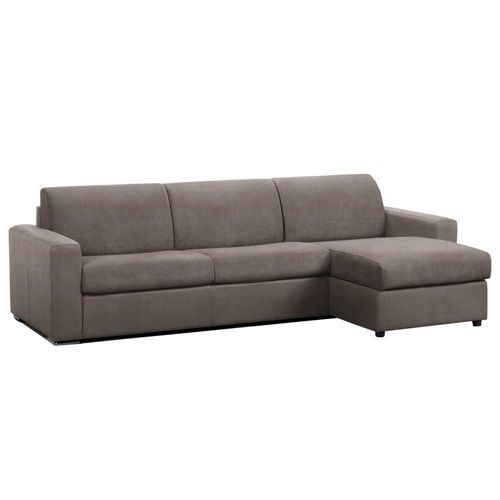 Canapé D'angle Réversible Master Express Couchage Lattes Renatonisi 140cm Microfibre Taupe