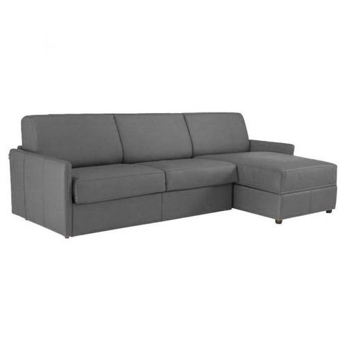Canapé D'angle Sun Convertible Express 160cm Microfibre Gris Graphite Matelas Épaisseur 16cm