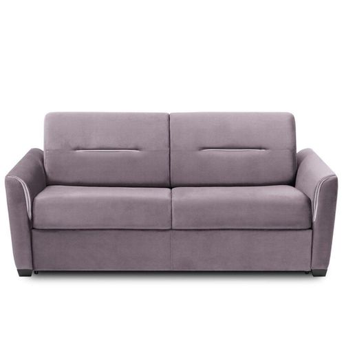 Canapé Convertible Express Amazone 120cm Matelas 16cm Sommier Lattes Cuir Vachette Parme
