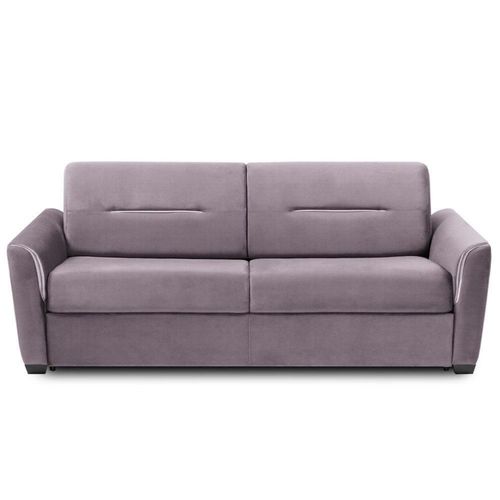 Canapé Convertible Express Amazone 140cm Matelas 16cm Sommier Lattes Cuir Vachette Parme