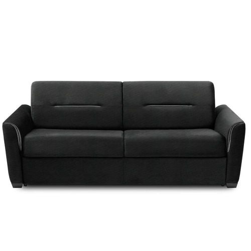 Canapé Convertible Express Amazone 140cm Matelas 16cm Sommier Lattes Tweed Noir