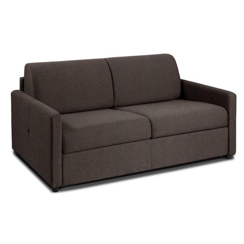 Canapé Convertible Nice Matelas Mémory 20cm Express Lattes 140cm Microfibre Marron