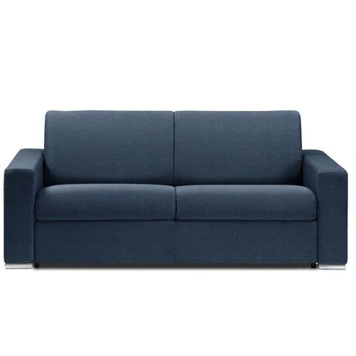 Canapé Lit Dreamer Express Sommier Lattes 140cm Matelas 16cm Tweed Bleu