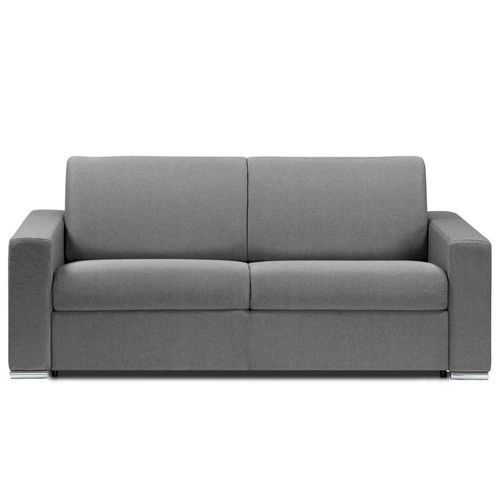 Canapé Lit Dreamer Express Sommier Lattes 140cm Matelas 16cm Tweed Gris Silex