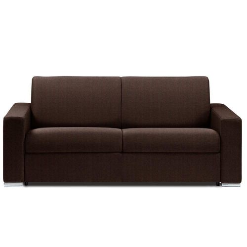 Canapé Lit Dreamer Express Sommier Lattes 140cm Matelas 16cm Microfibre Marron
