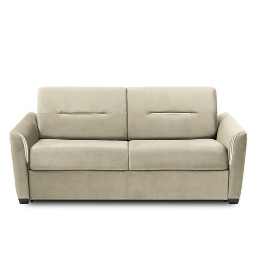 Canapé Convertible Express Amazone 120cm Matelas 16cm Sommier Lattes Polyuréthane Beige