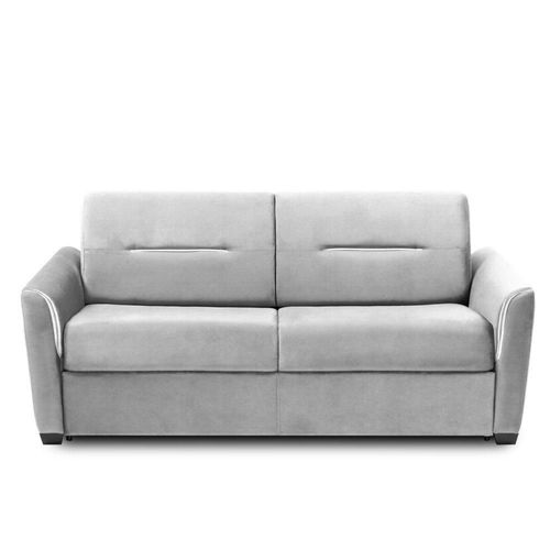 Canapé Convertible Express Amazone 120cm Matelas 16cm Sommier Lattes Polyuréthane Gris Clair