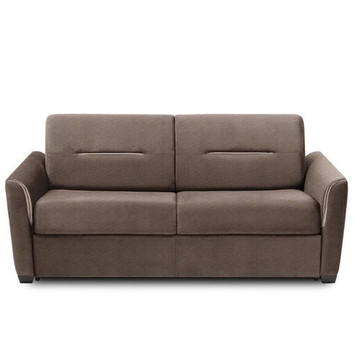 Canapé Convertible Express Amazone 120cm Matelas 16cm Sommier Lattes Tweed Taupe Sable