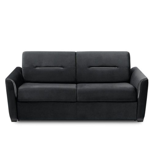 Canapé Convertible Express Amazone 120cm Matelas 16cm Sommier Lattes Polyuréthane Noir