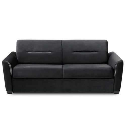 Canapé Convertible Express Amazone 160cm Matelas 16cm Sommier Lattes Polyuréthane Noir