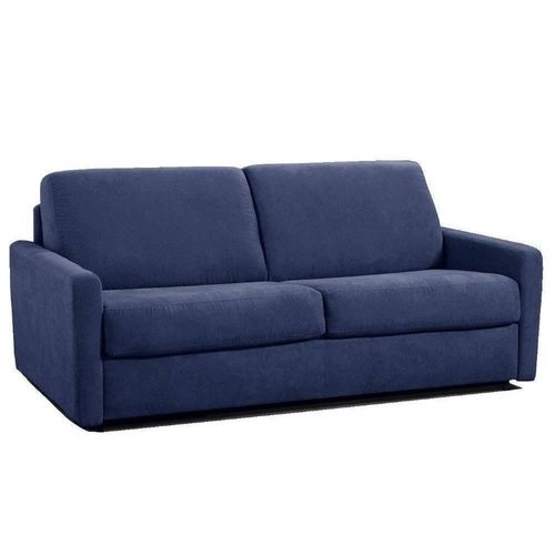 Canapé Convertible Express Eclipse 140cm Matelas 18cm Sommier Lattes Renatonisi Tweed Bleu