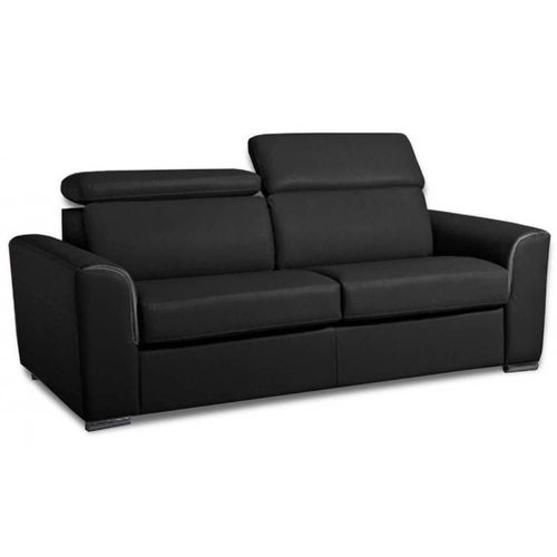 Canapé Express Imola Matelas 18cm D'épaisseur 140cm Sommier Lattes Renatonisi Polyuréthane Noir