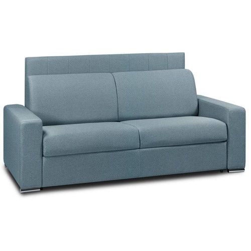 Canapé Lit Levallois Express Lattes 120cm Matelas 16cm Tête De Lit Intégrée Bleu Turquoise