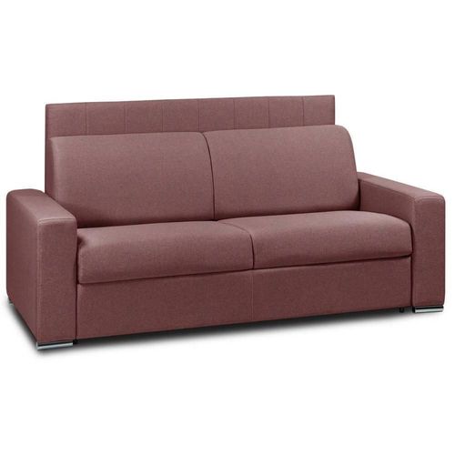 Canapé Lit 4 Places Express Lattes 160cm Matelas 16 Cm Tête De Lit Intégrée Microfibre Bordeaux
