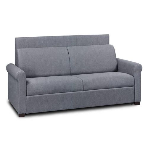 Canapé Belle Epoque Canapexpress Lattes Matelas Mémory 22cm Tête De Lit Intégrée Velours Bleu Navy