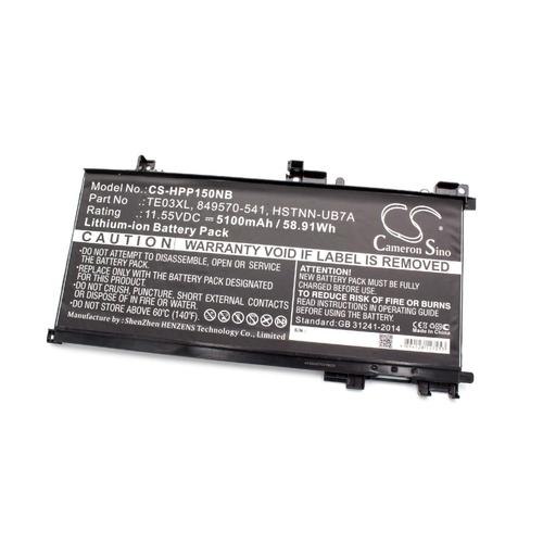 vhbw Batterie compatible avec HP Pavilion 15-BC414NQ, 15-BC415NQ, 15-BC416NQ, 15-BC420UR ordinateur portable Notebook (5100mAh, 11.55V, Li-ion)