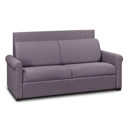Canapé Lit Opera Express Lattes 120cm Matelas 16cm Tête De Lit Intégrée Tweed Violet