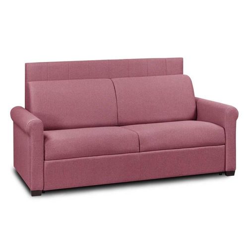 Canapé Belle Epoque Canapexpress Lattes 160cm Matelas Mémory 22cm Tête De Lit Intégrée Velours Rouge